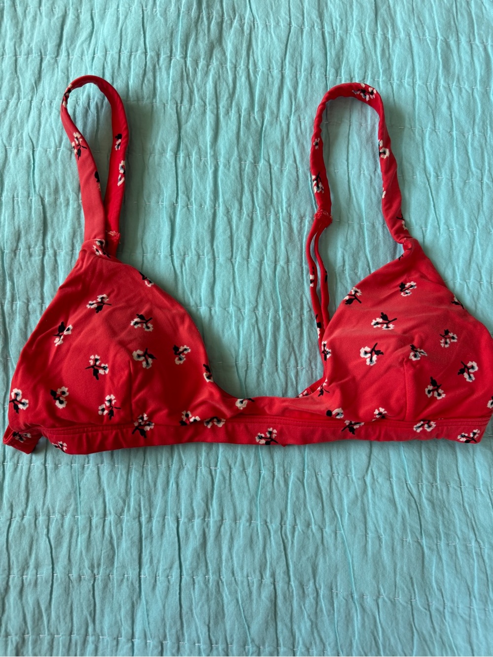 Billabong Red Floral Bikini Top Medium